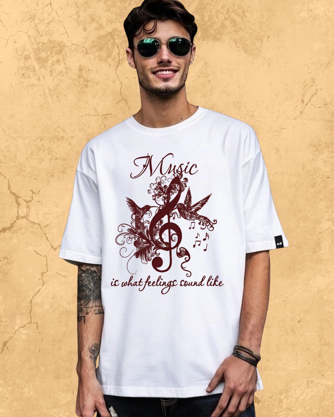 White Music Is What Feelings Sound Like Cotton Tshirt