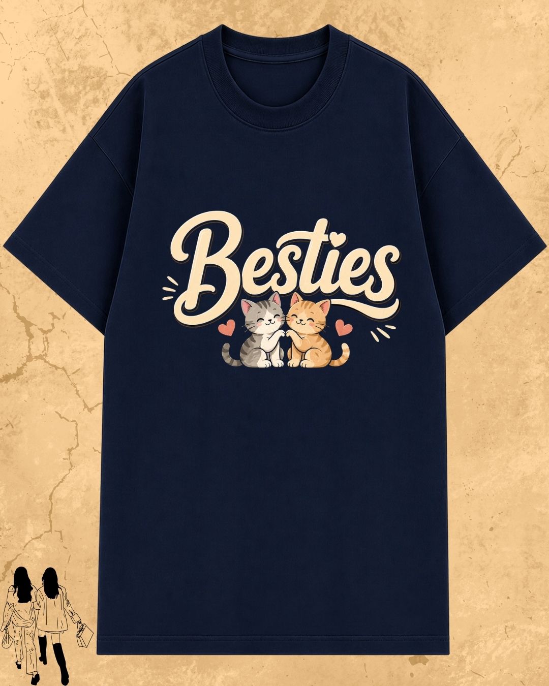 Meow Besties Cotton Tshirt