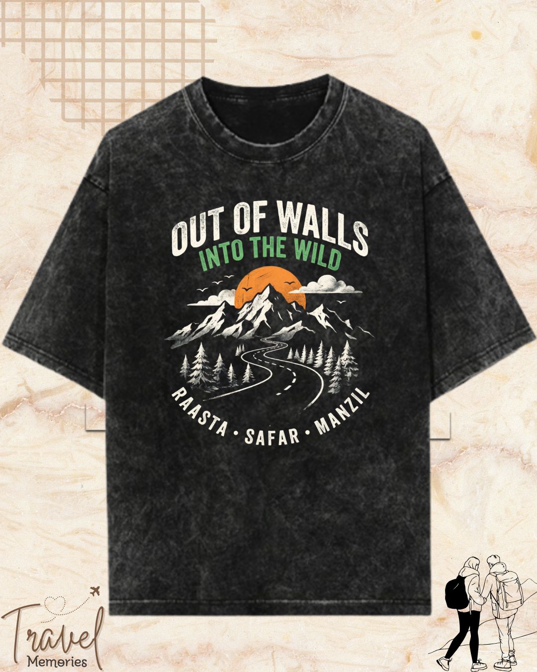 Raasta Safar Manzil Travel Cotton Tshirt