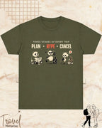 Three Stages of Every Trip Travel Cotton Tshirt Part 1