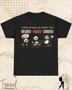 Three Stages of Every Trip Travel Cotton Tshirt Part 1