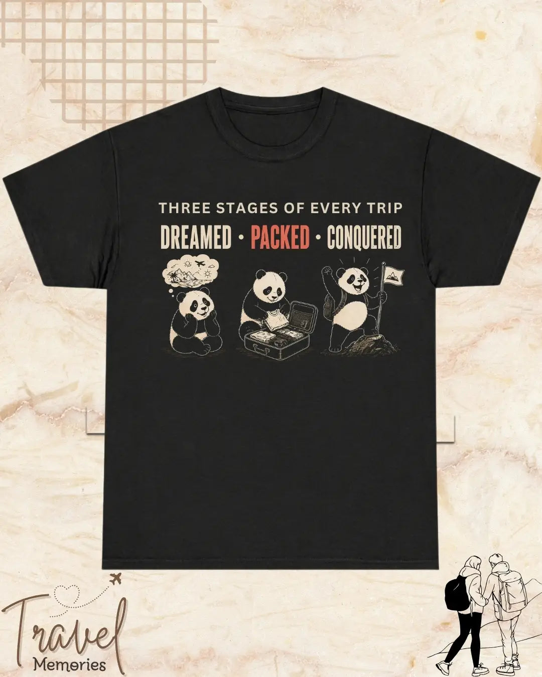 Three Stages of Every Trip Travel Cotton Tshirt Part 1