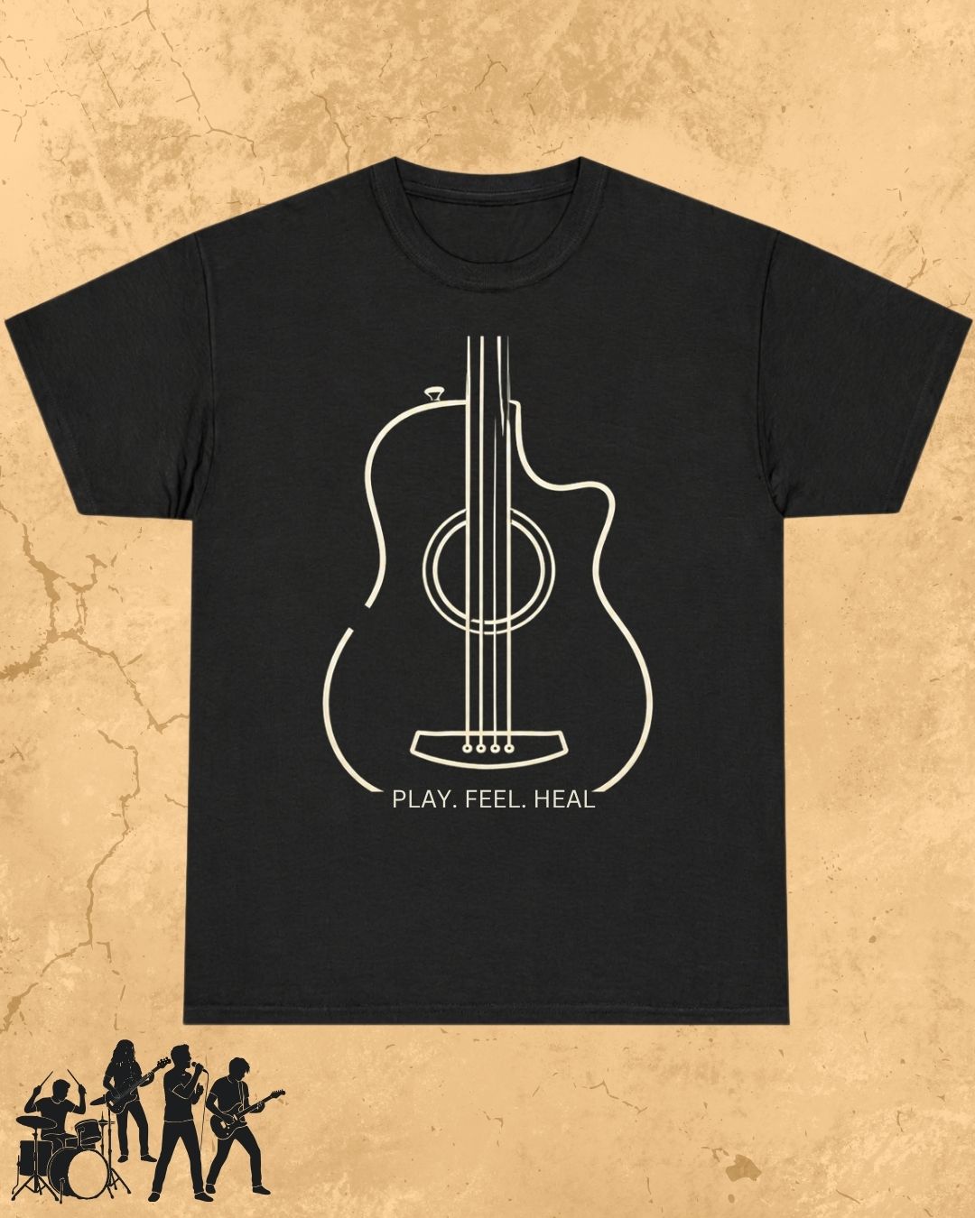 Minimal Guitar Music Cotton T-Shirt