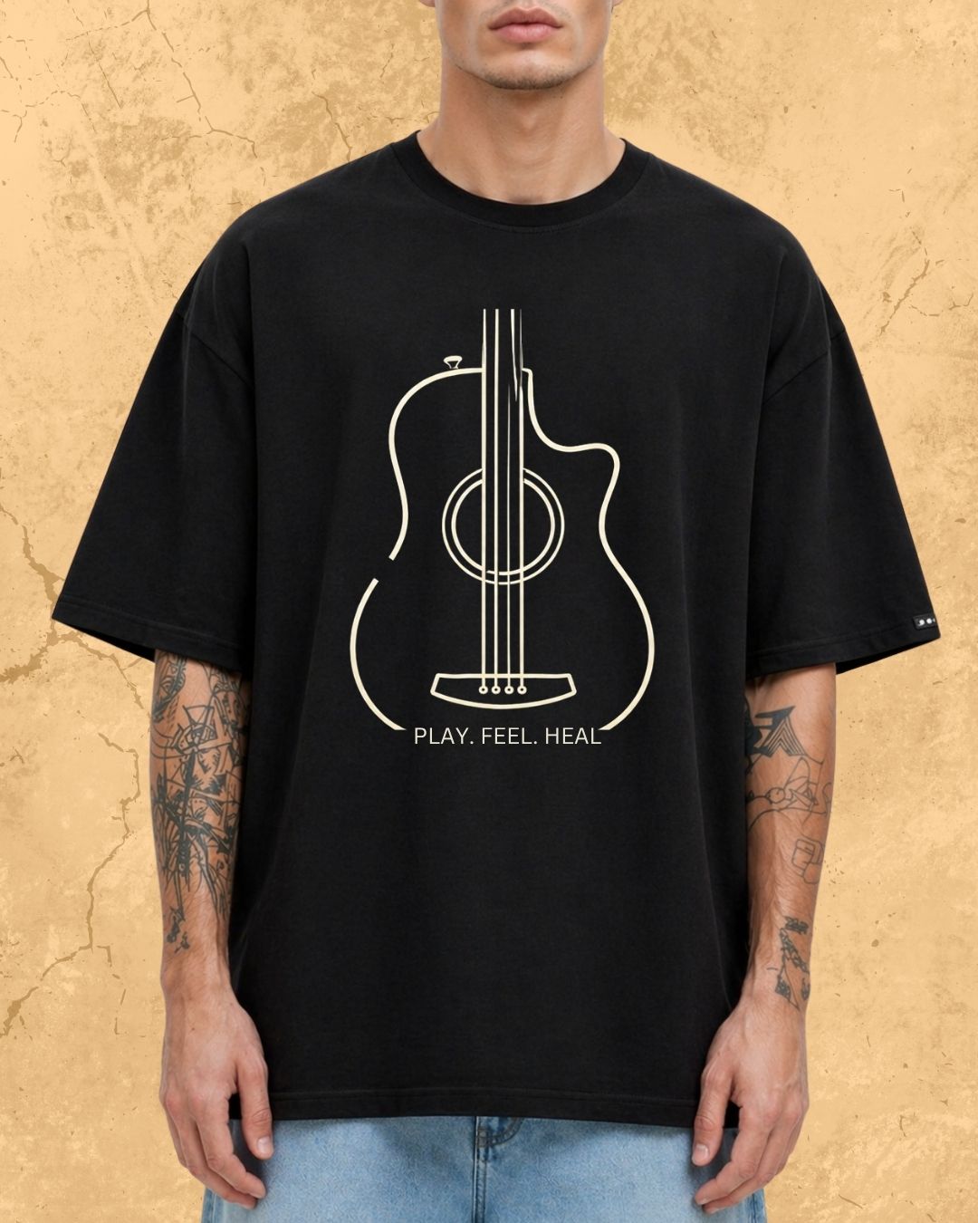 Minimal Guitar Music Cotton T-Shirt