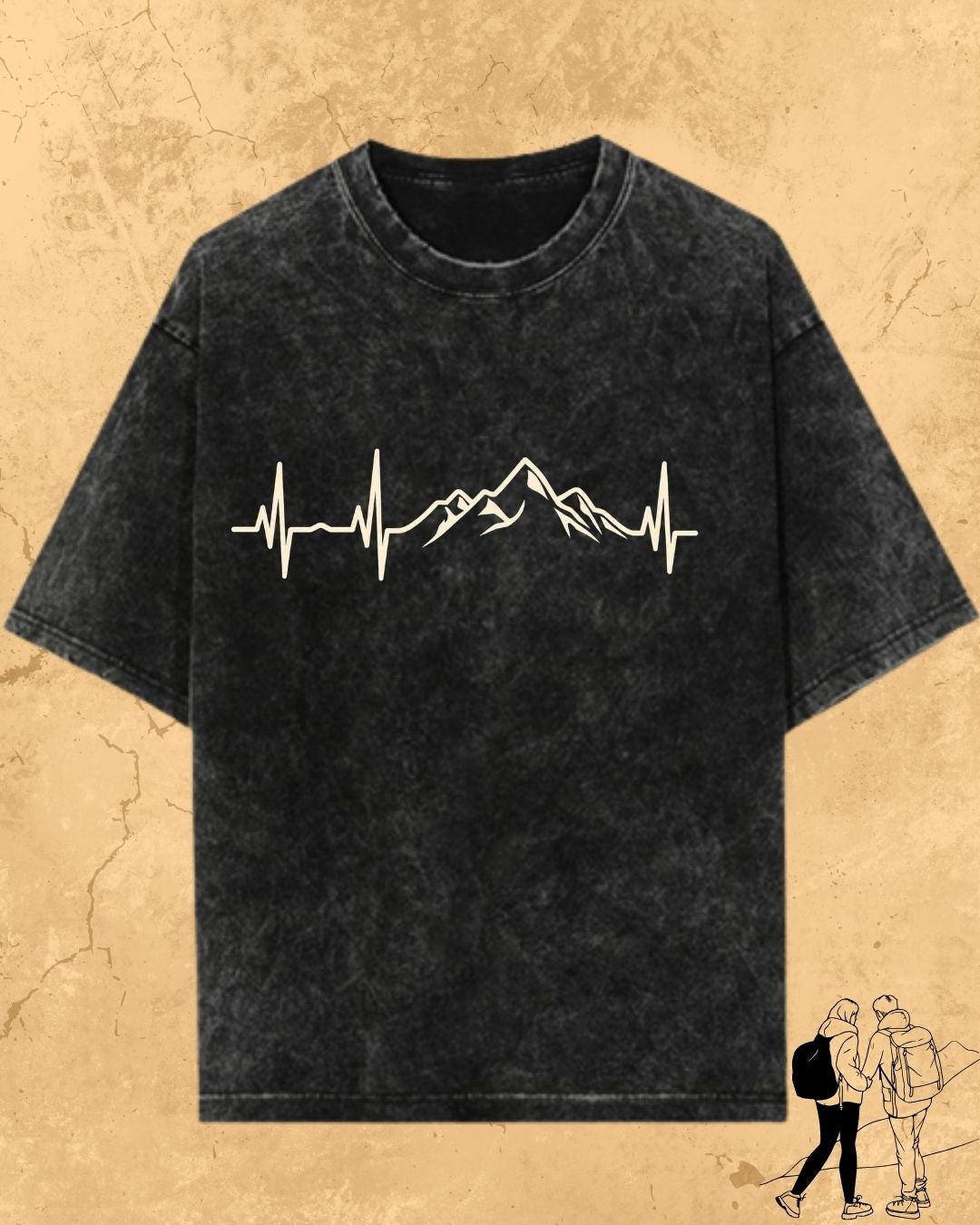 Minimalist Wanderline Travel Cotton Tshirt