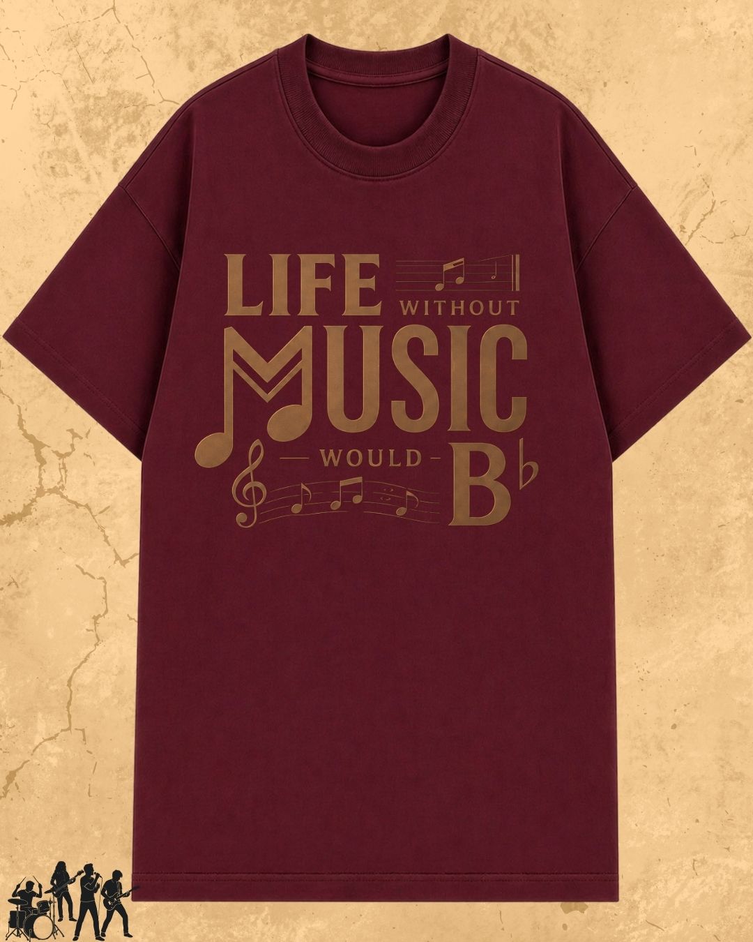 Life Without Music Would B Flat Cotton T-Shirt