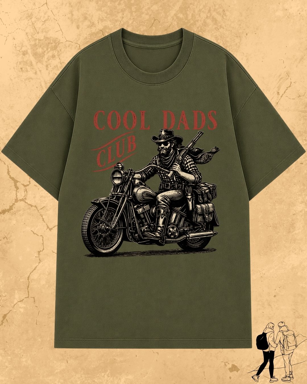 Vintage Cool Dad's Motorcycle Cotton Tshirt