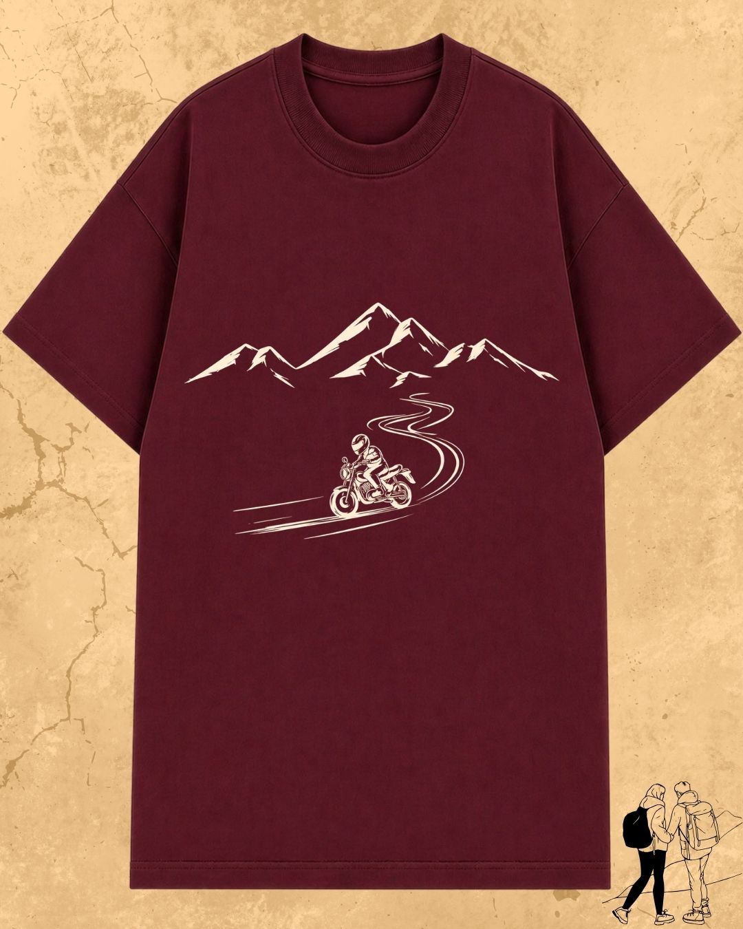 Minimalist Wanderline Travel Cotton Tshirt