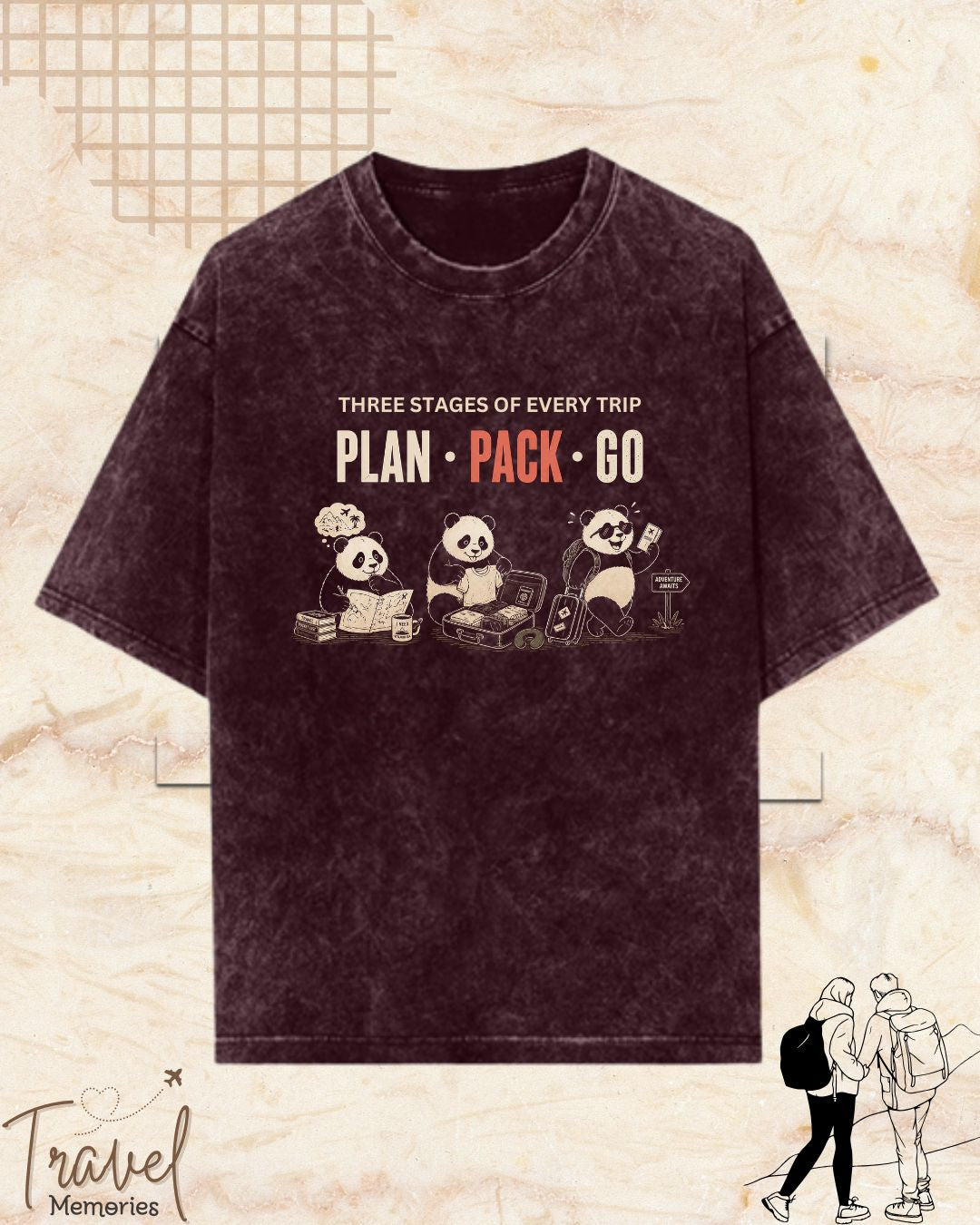 Three Stages of Every Trip Series 2 Travel Cotton Tshirt