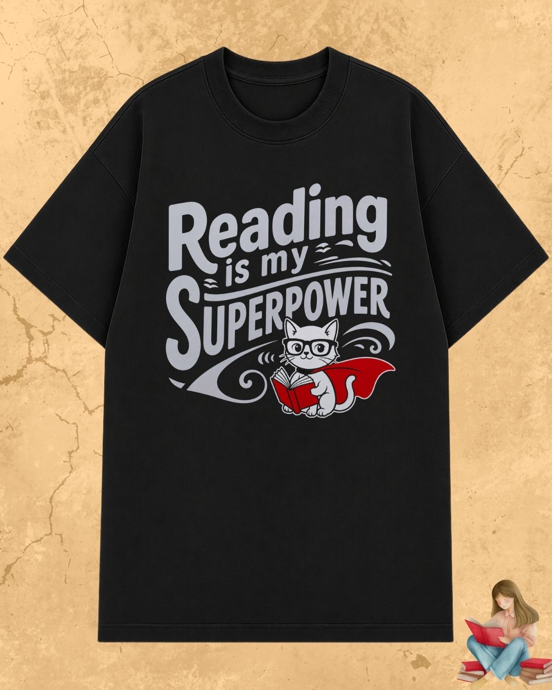 Purrfect Reader Cotton Tshirt