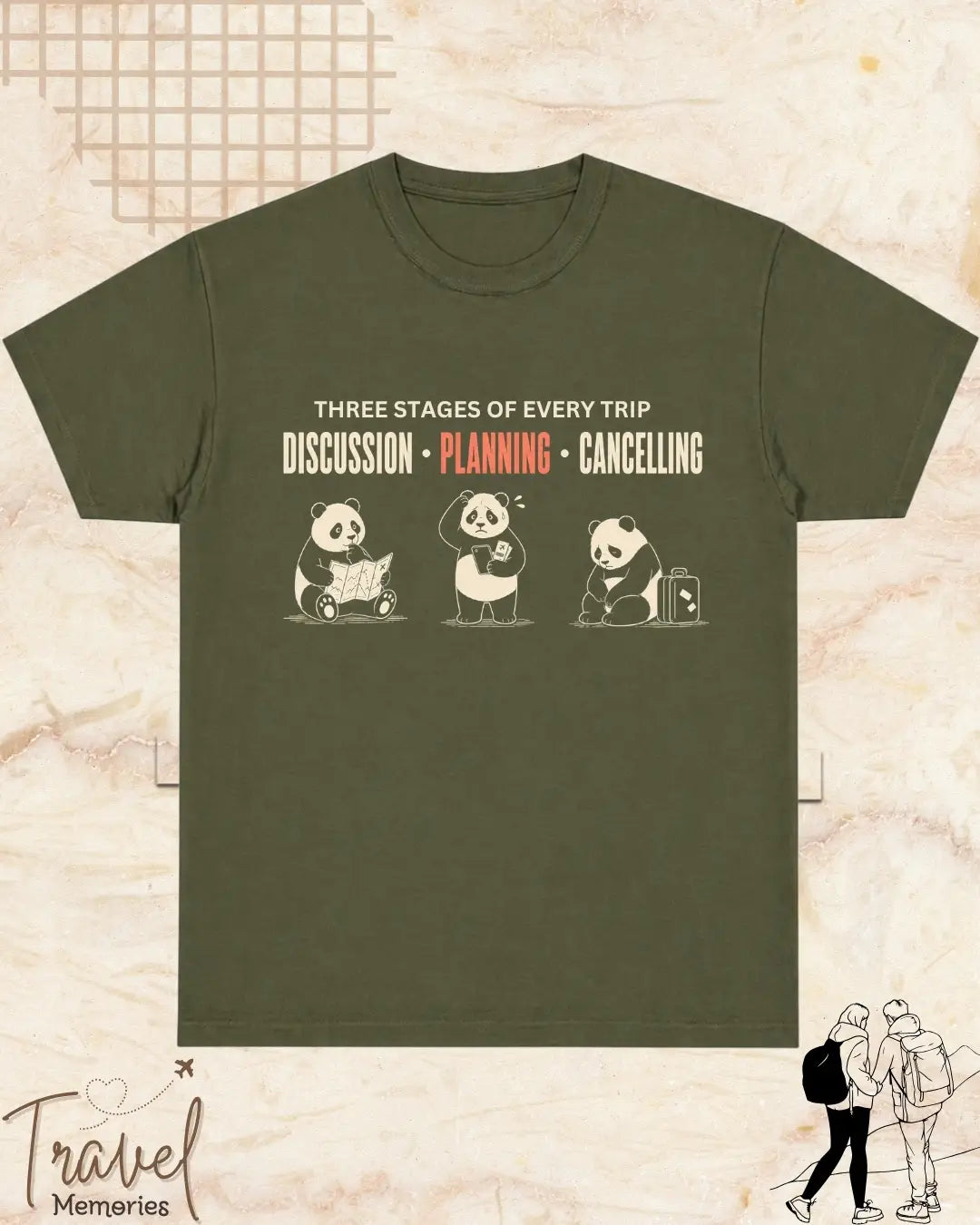 Three Stages of Every Trip Travel Cotton Tshirt Part 2