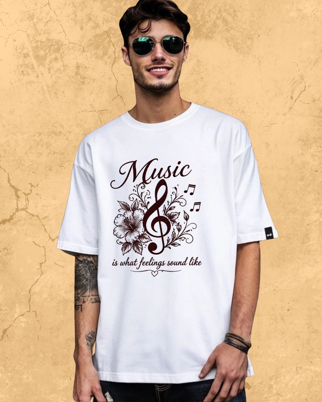 White Music Is What Feelings Sound Like Cotton Tshirt
