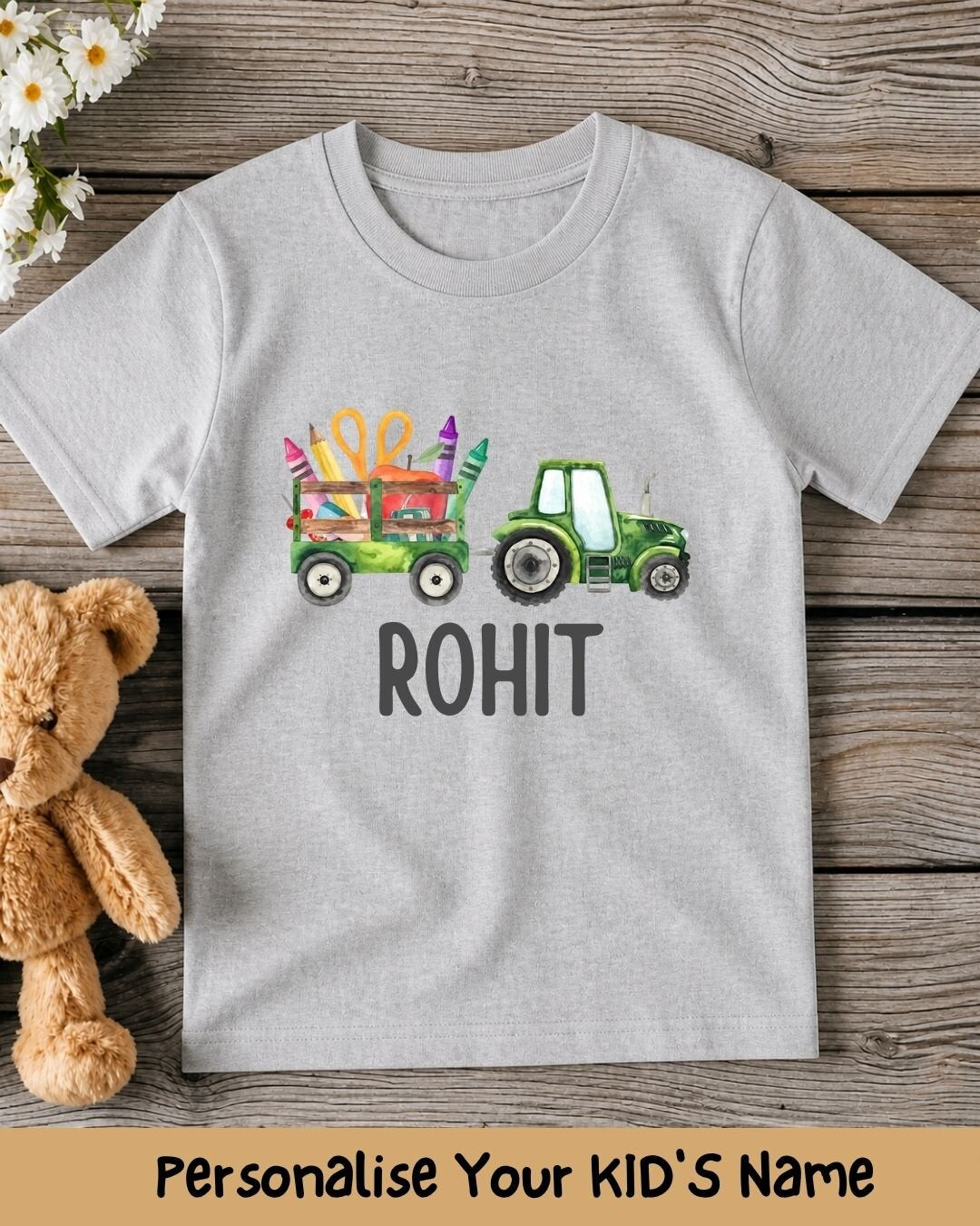 Colorful Crayon Custom Kid Cotton Tee