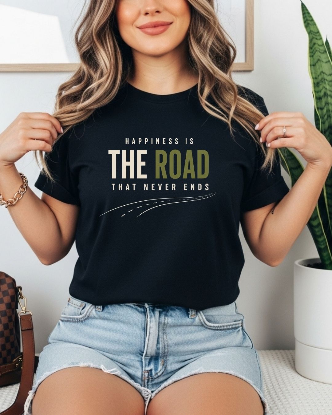 Happiness Is Travel Cotton Tshirt