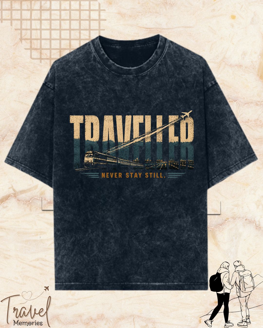 Vintage Travel Vibes Cotton Tshirt