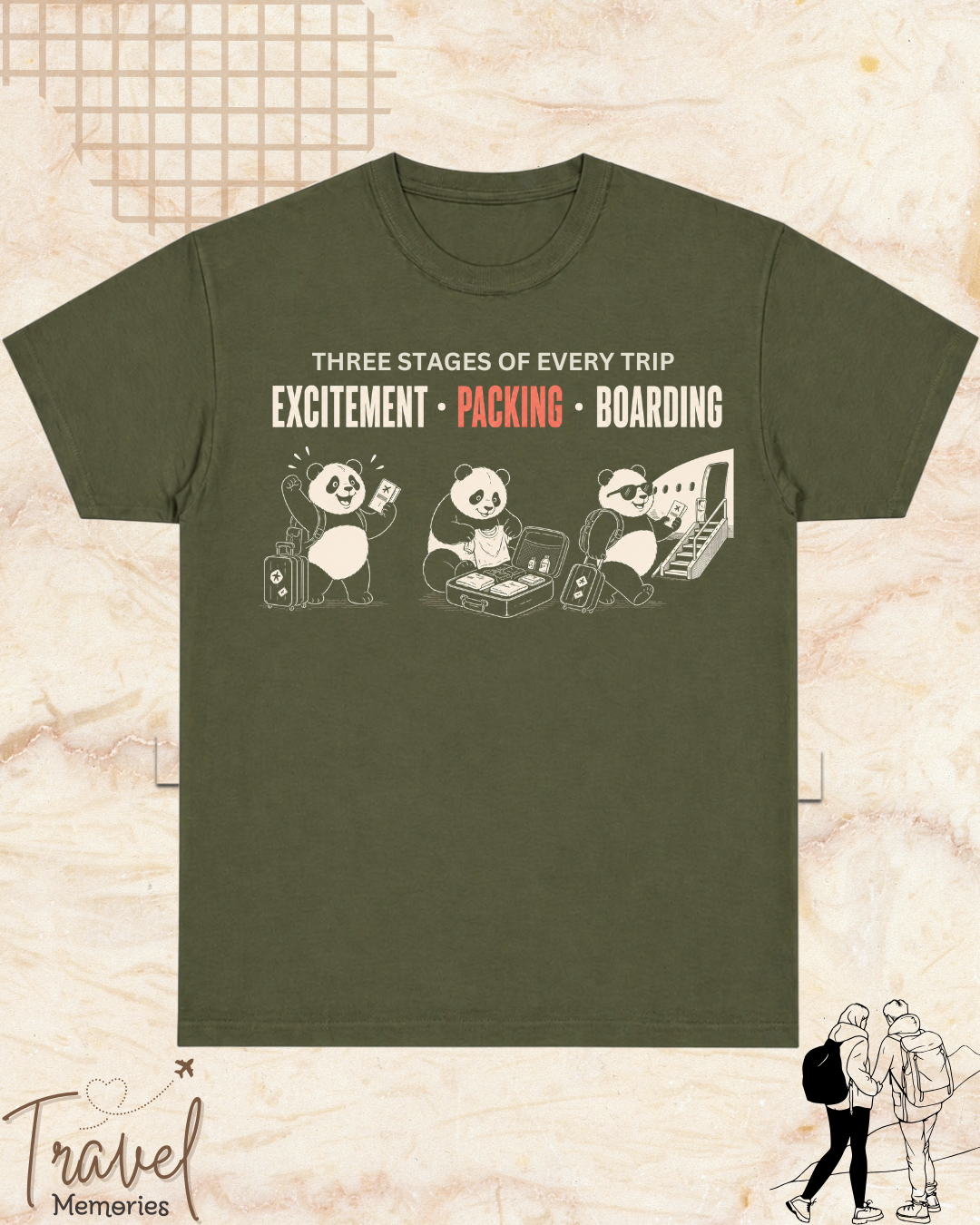 Three Stages of Every Trip Series 1 Travel Cotton Tshirt