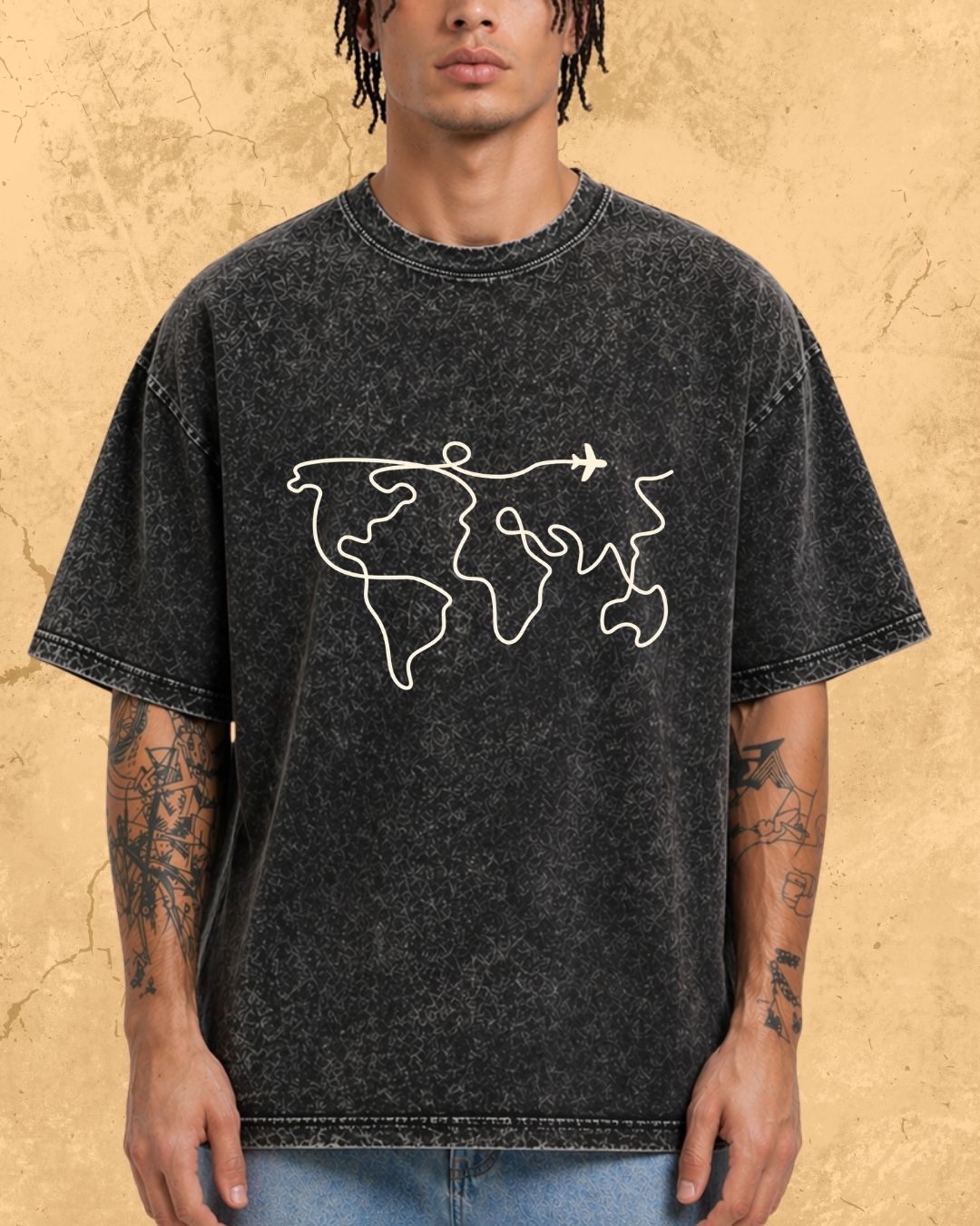 Minimalist Wanderline Travel Cotton Tshirt