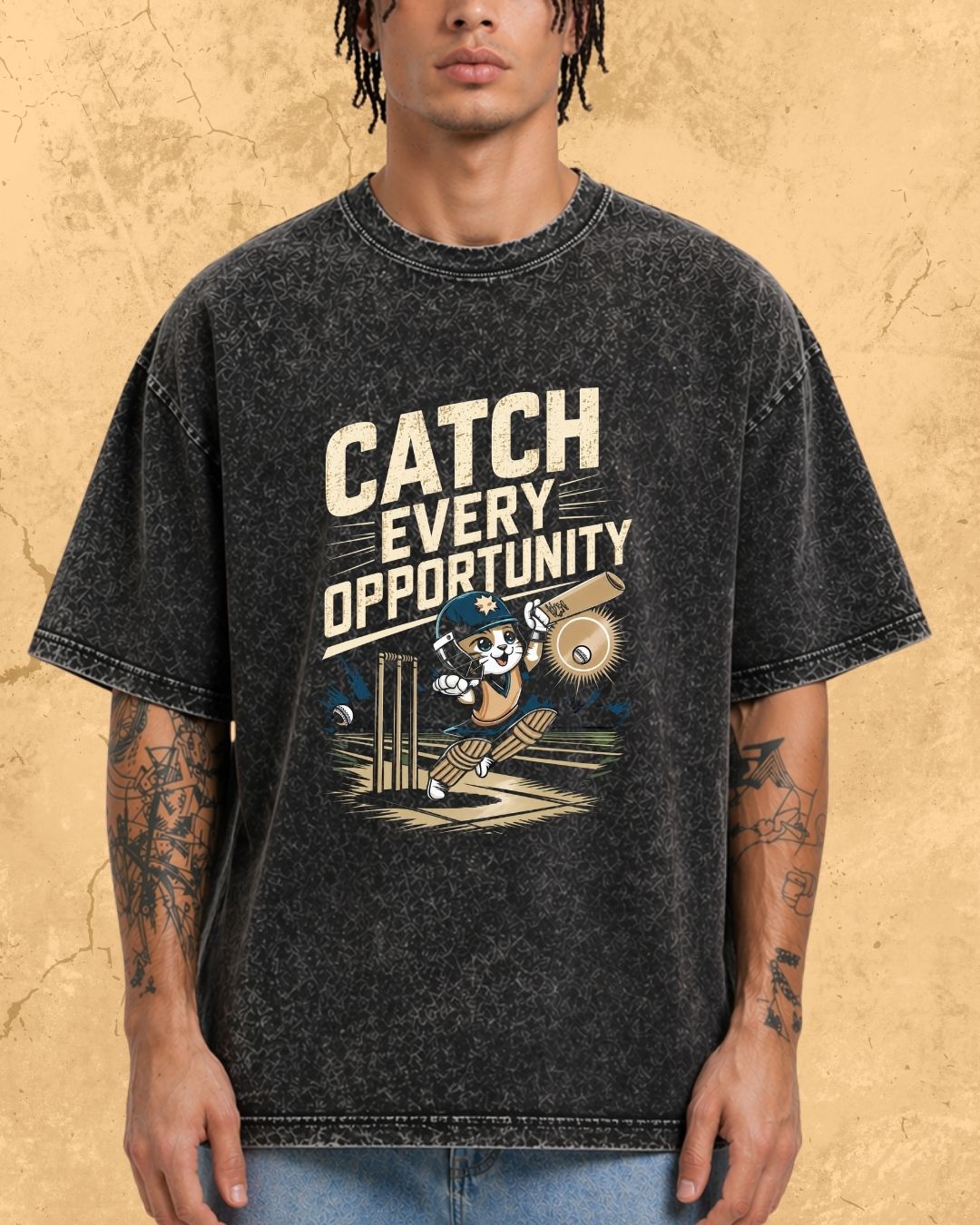 Meow Cricket Champion Cotton Tee
