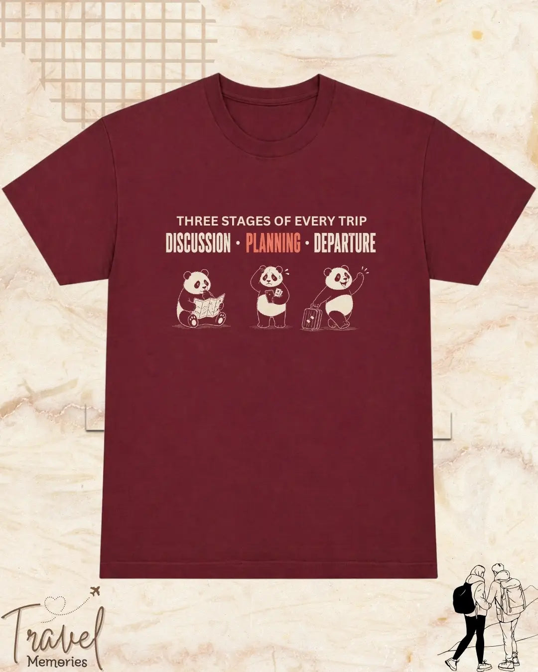 Three Stages of Every Trip Travel Cotton Tshirt Part 2