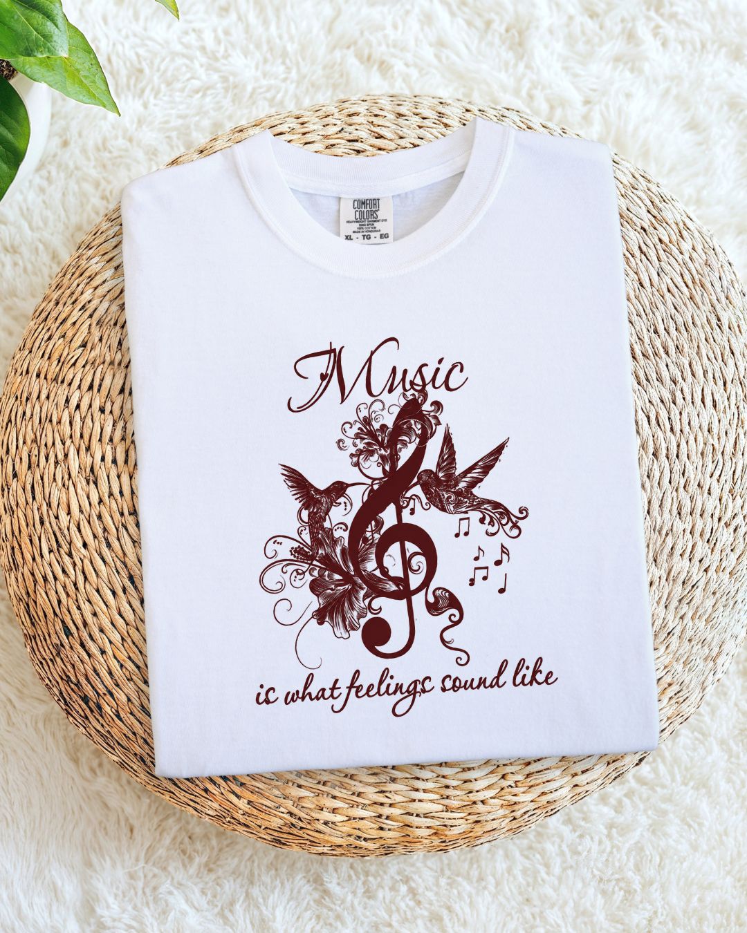 White Music Is What Feelings Sound Like Cotton Tshirt