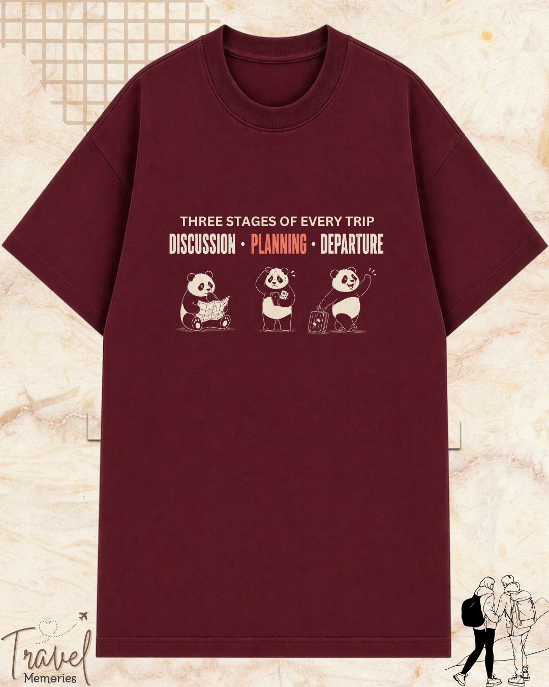 Three Stages of Every Trip Series 1 Travel Cotton Tshirt