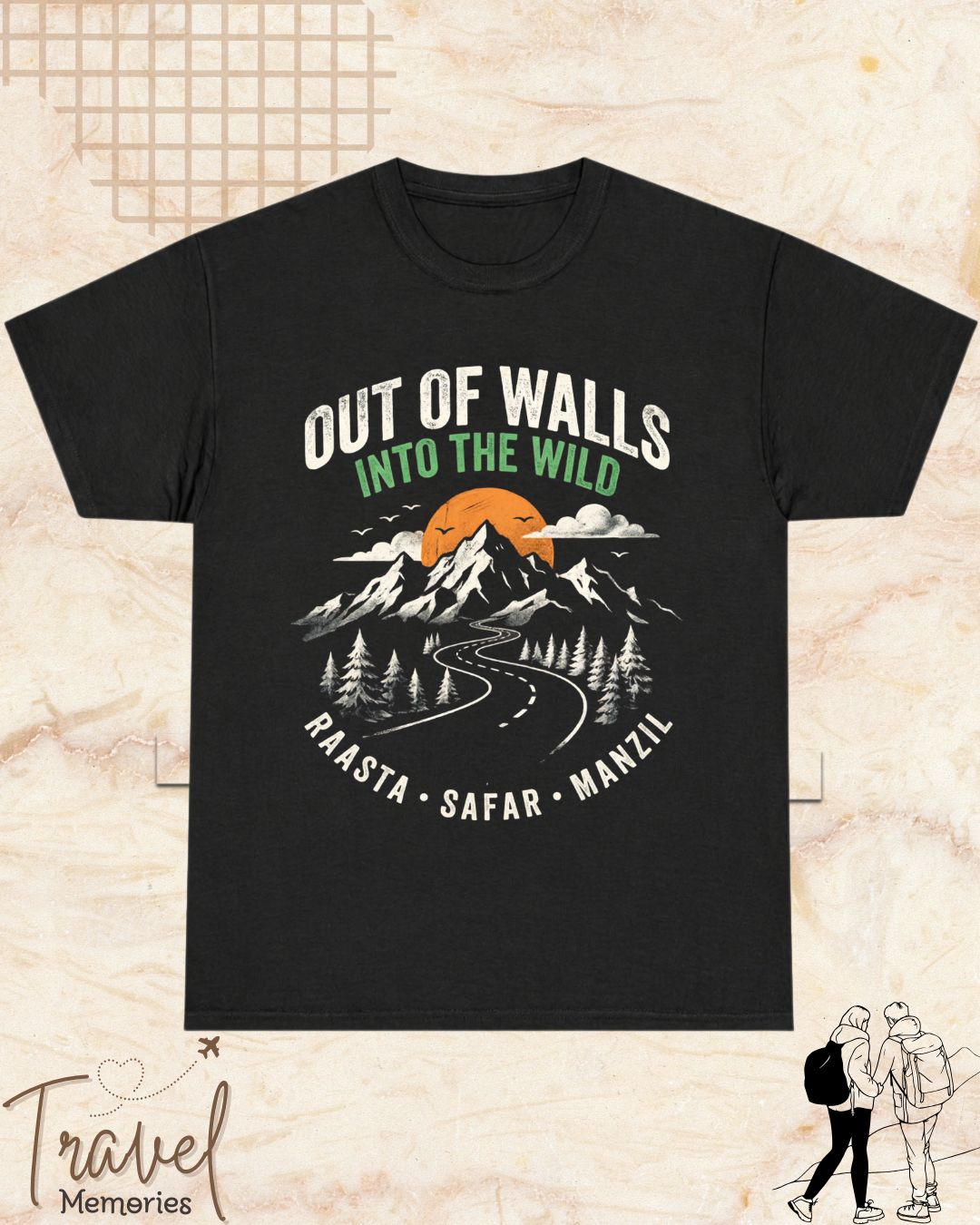 Raasta Safar Manzil Travel Cotton Tshirt