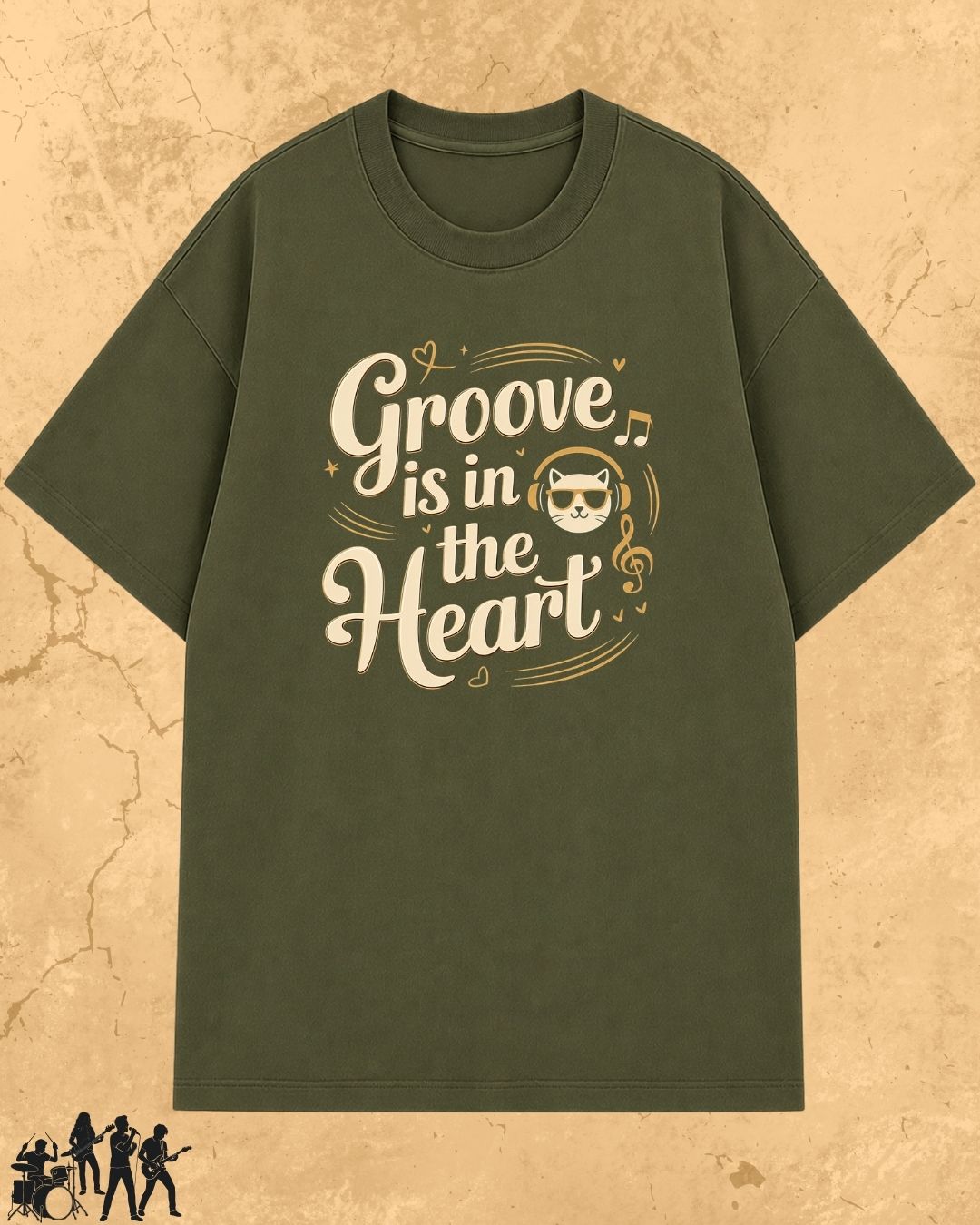 Purrfect Groove Cotton Tee