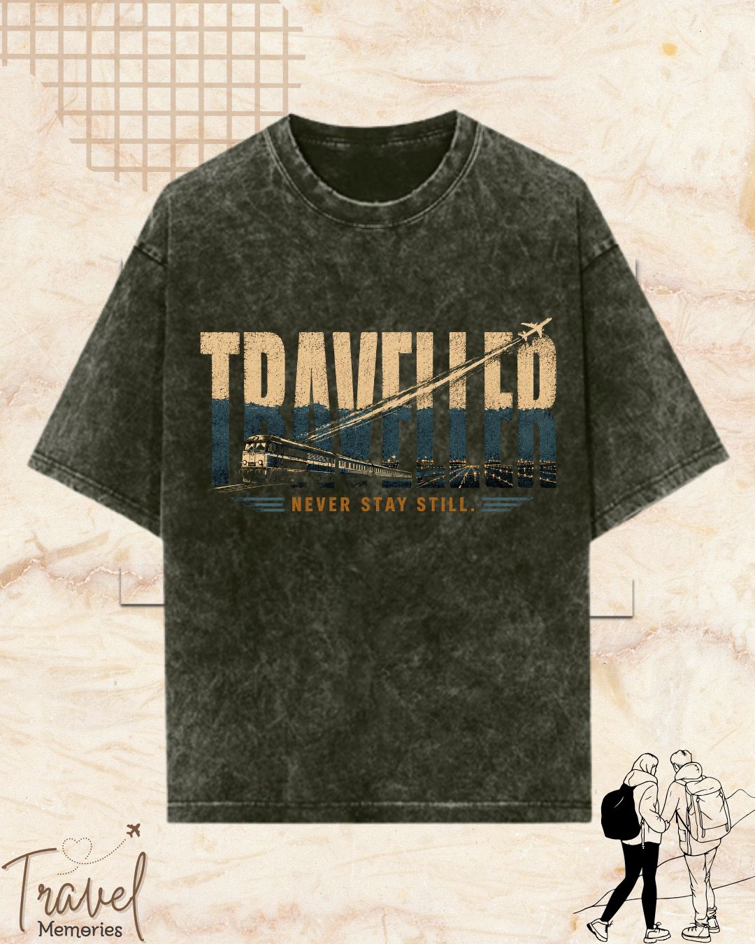 Vintage Travel Vibes Cotton Tshirt