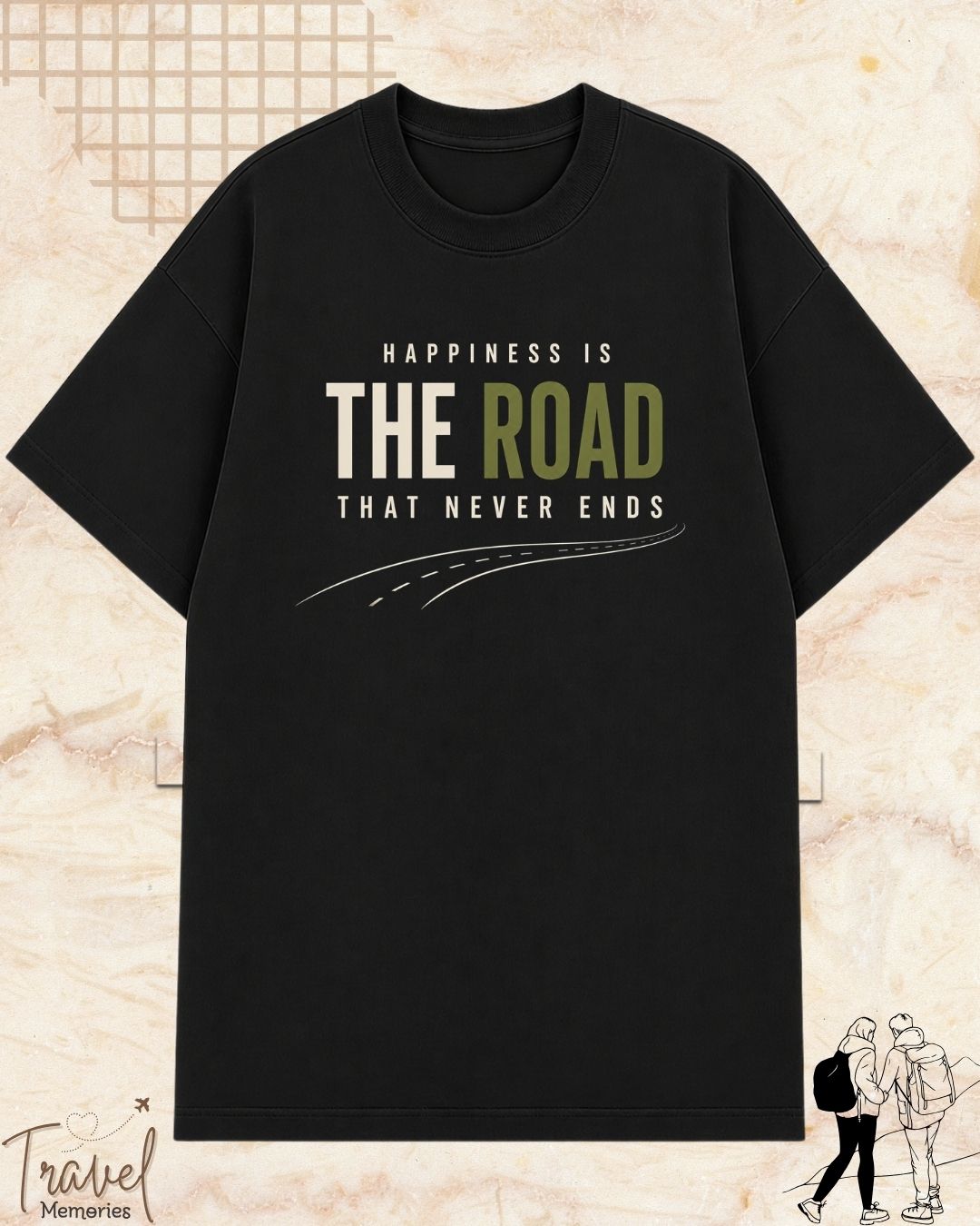 Happiness Is Travel Cotton Tshirt
