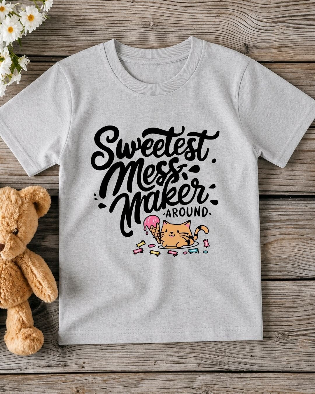 Cute Attitude Cat Kid Cotton Tee