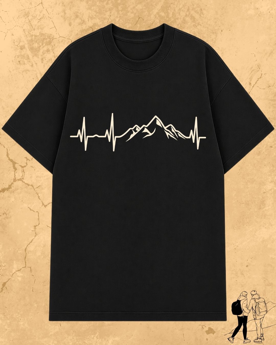 Minimalist Wanderline Travel Cotton Tshirt