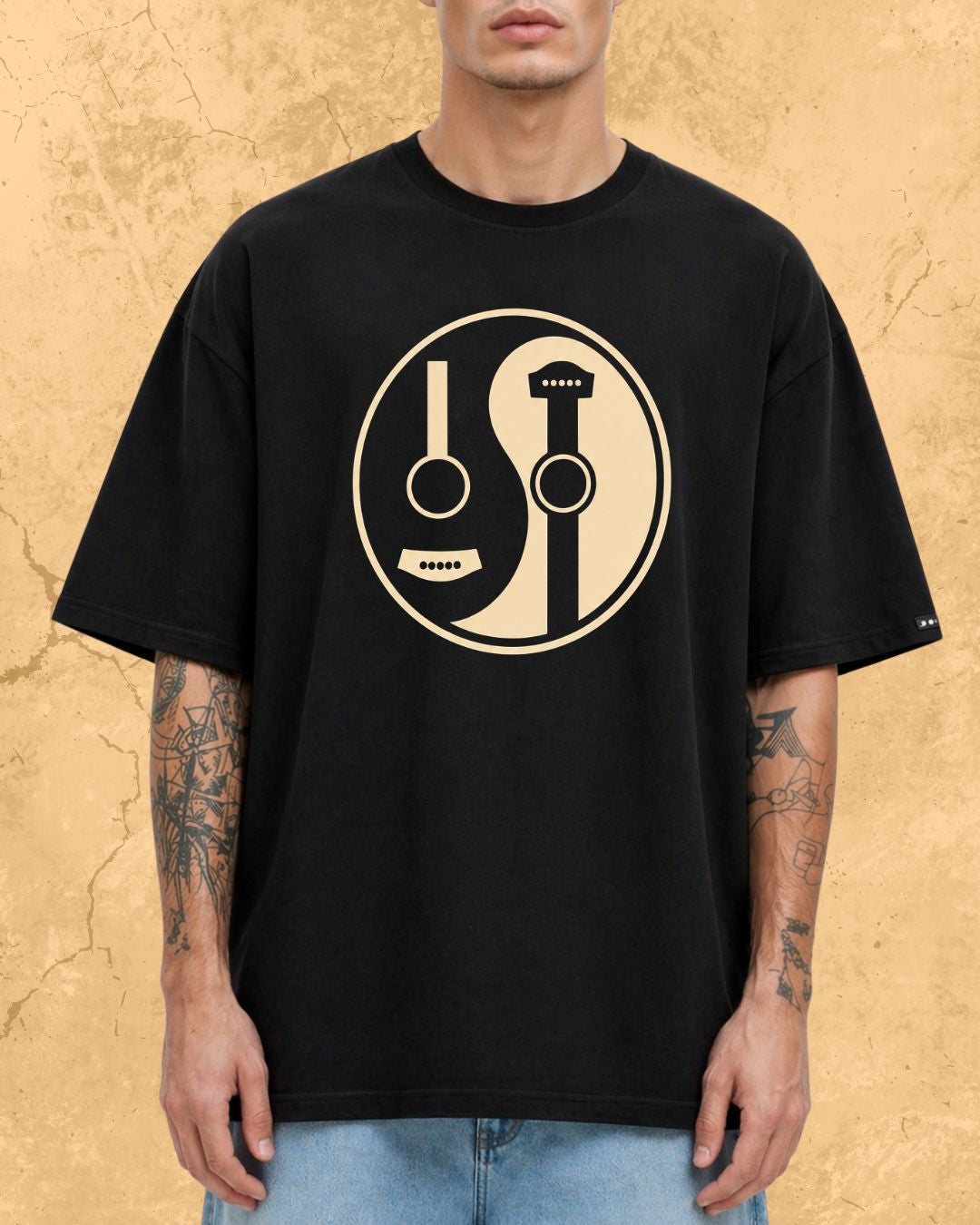 Yin Yang Guitar Cotton Tshirt