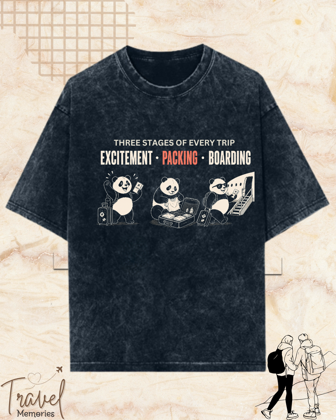 Three Stages of Every Trip Series 1 Travel Cotton Tshirt