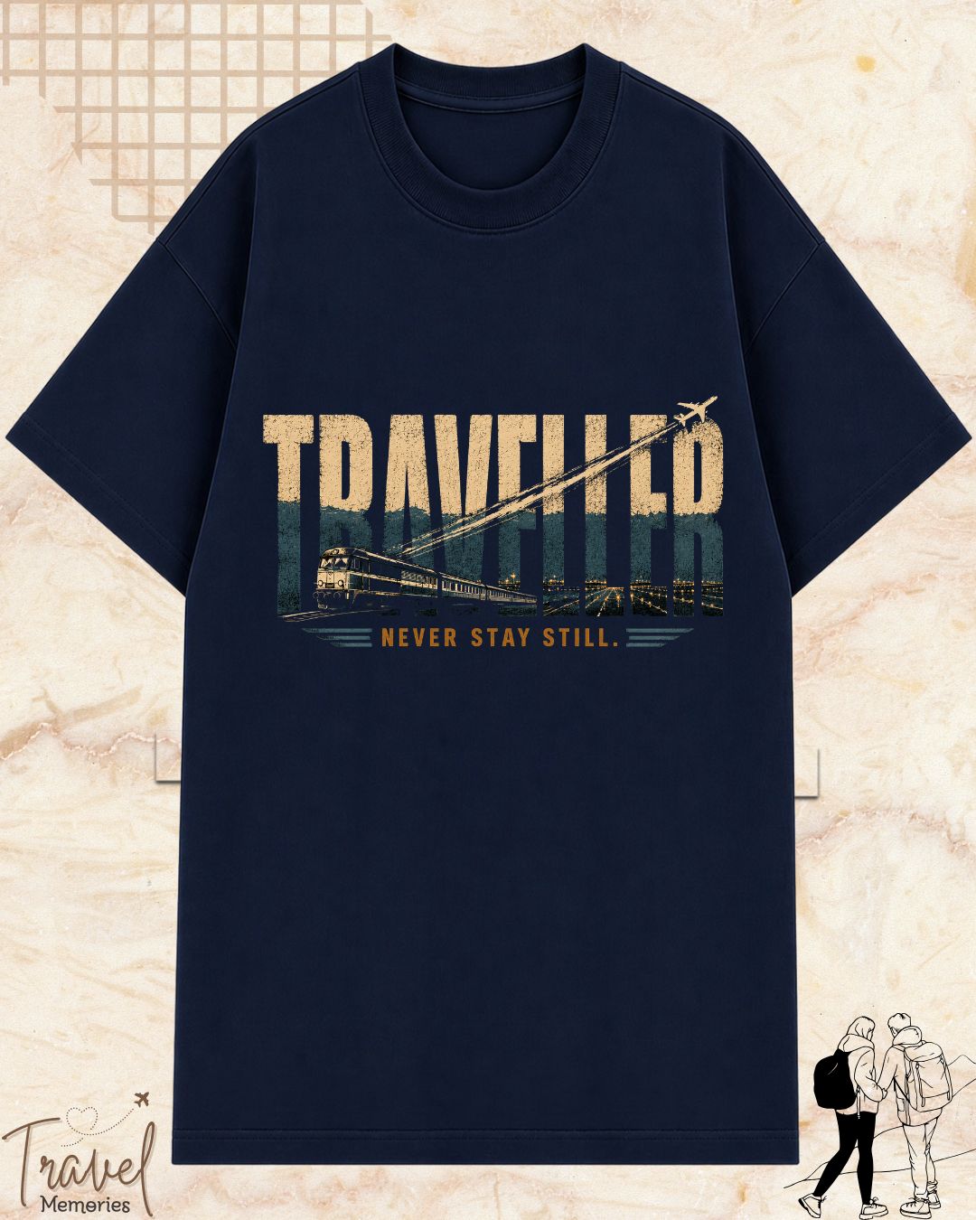 Vintage Travel Vibes Cotton Tshirt