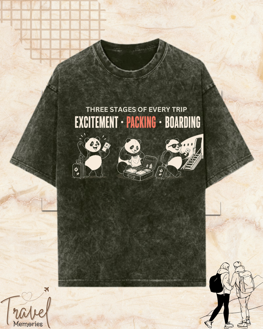 Three Stages of Every Trip Series 1 Travel Cotton Tshirt