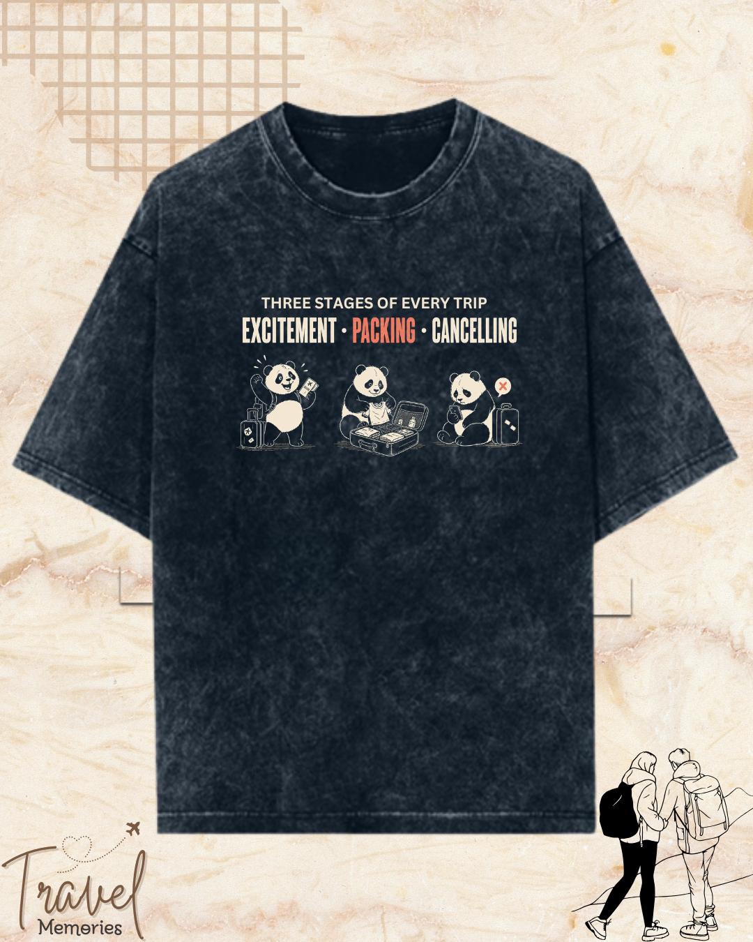Three Stages of Every Trip Series 1 Travel Cotton Tshirt