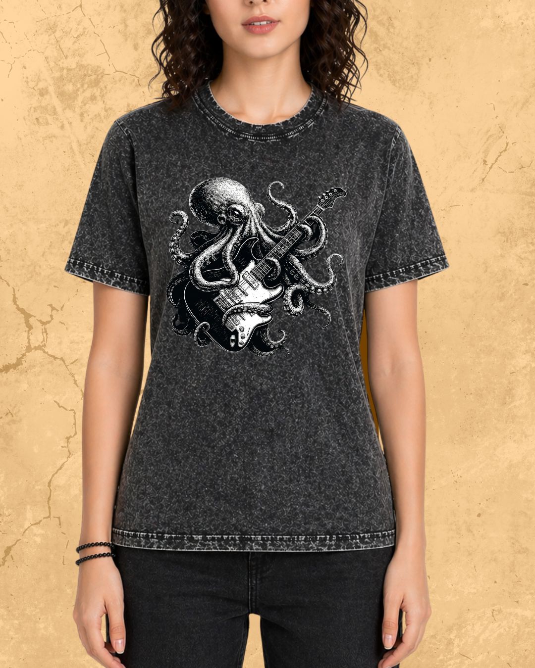 Octopus Guitar Rock Cotton Tshirt