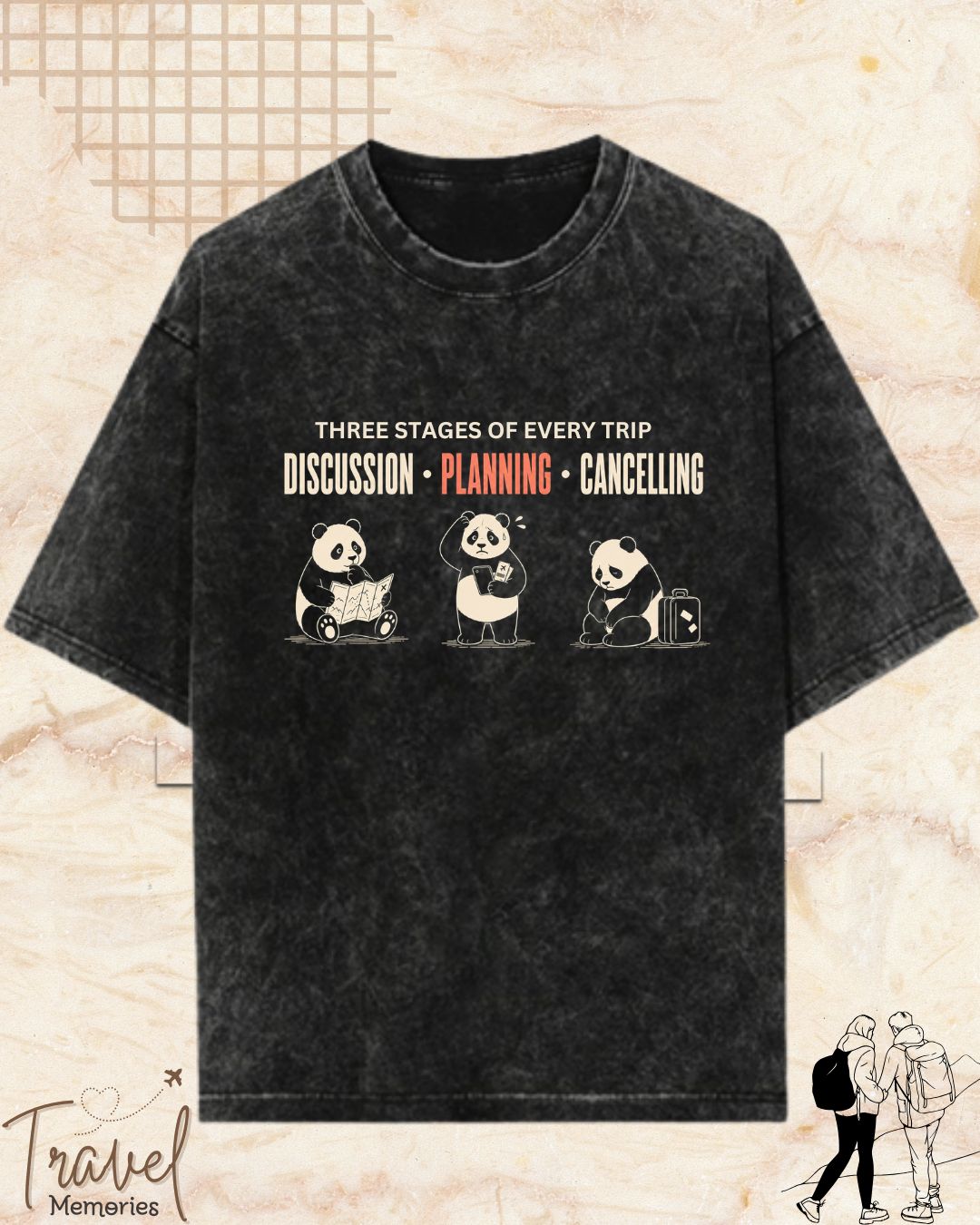 Three Stages of Every Trip Series 1 Travel Cotton Tshirt