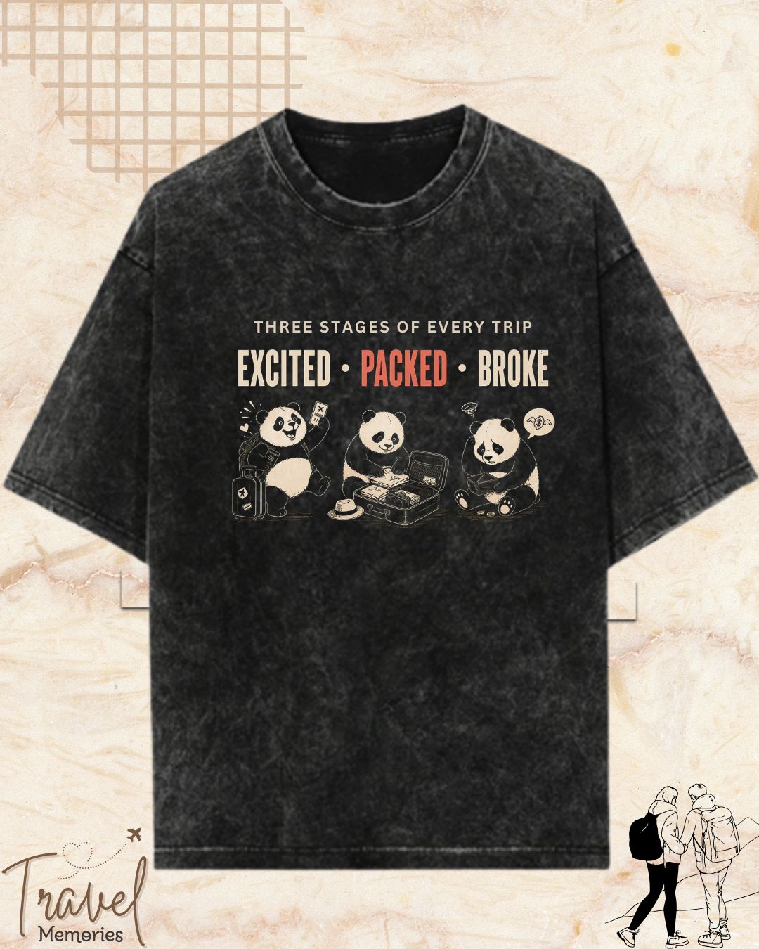 Three Stages of Every Trip Series 2 Travel Cotton Tshirt