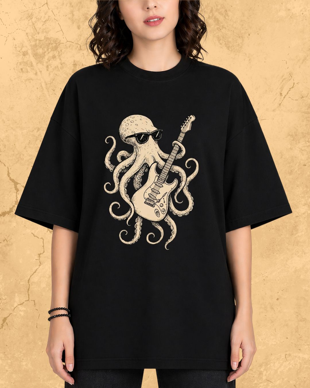Octopus Guitar Rock Cotton Tshirt