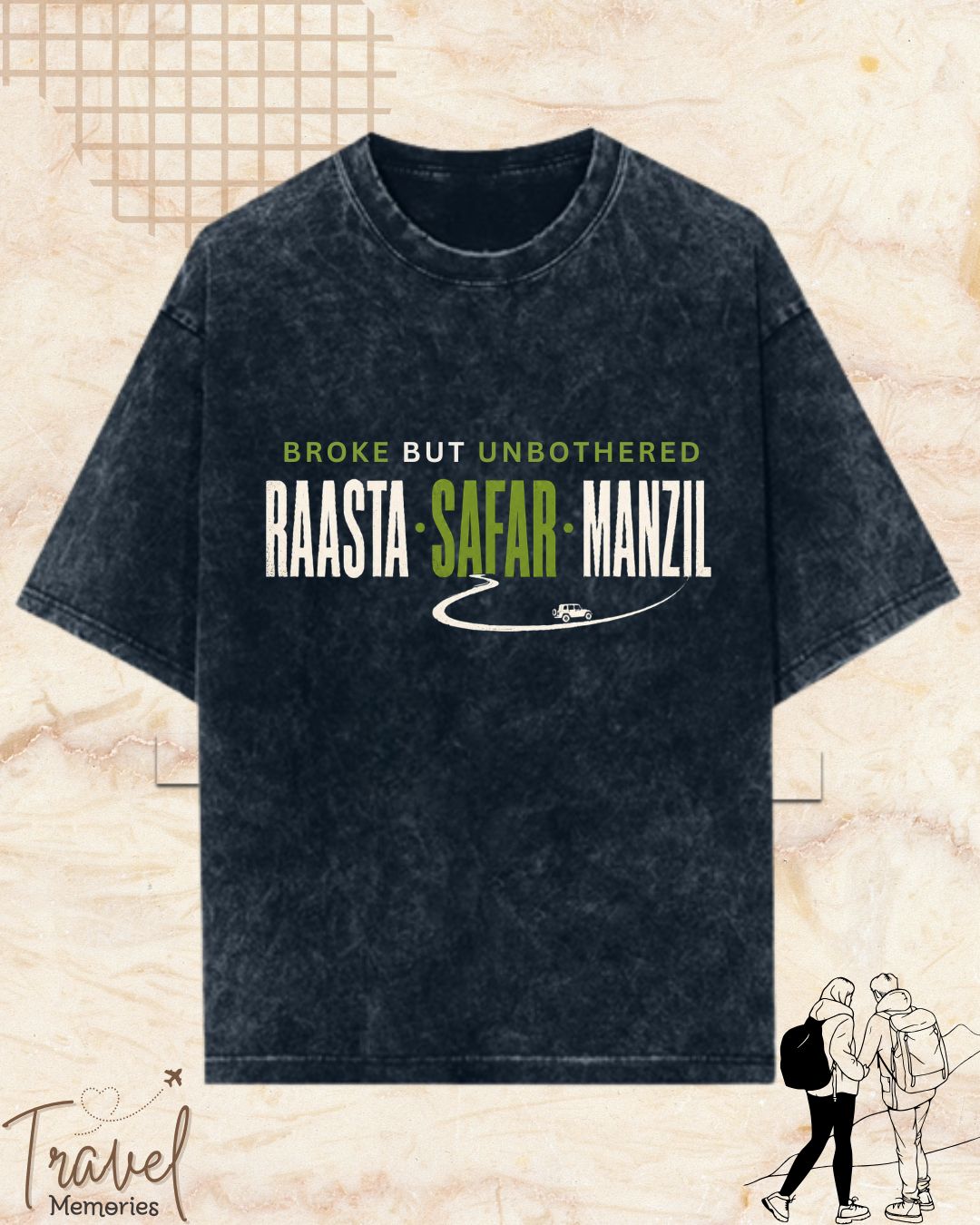 Raasta Safar Manzil Travel Cotton Tshirt
