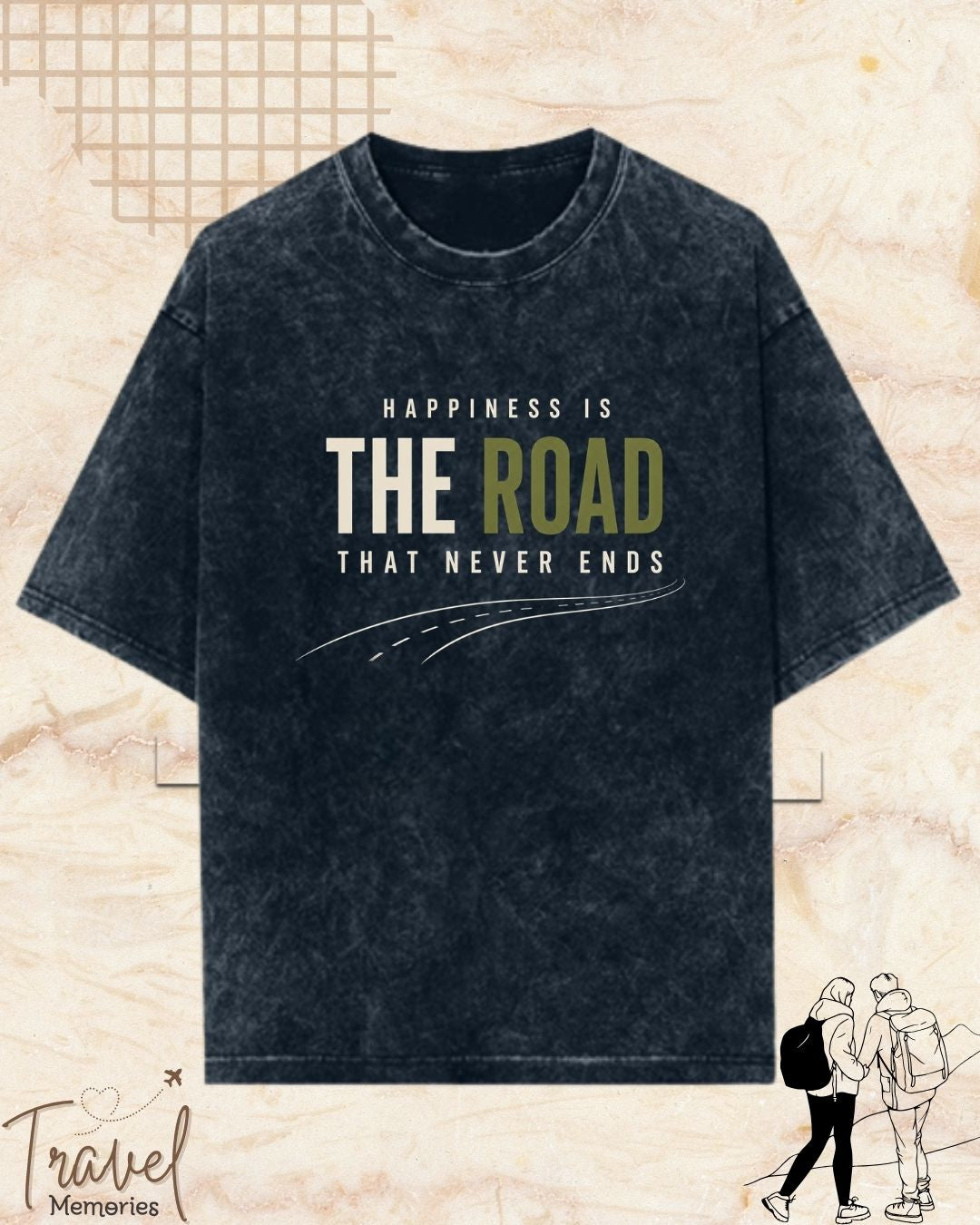 Happiness Is Travel Cotton Tshirt