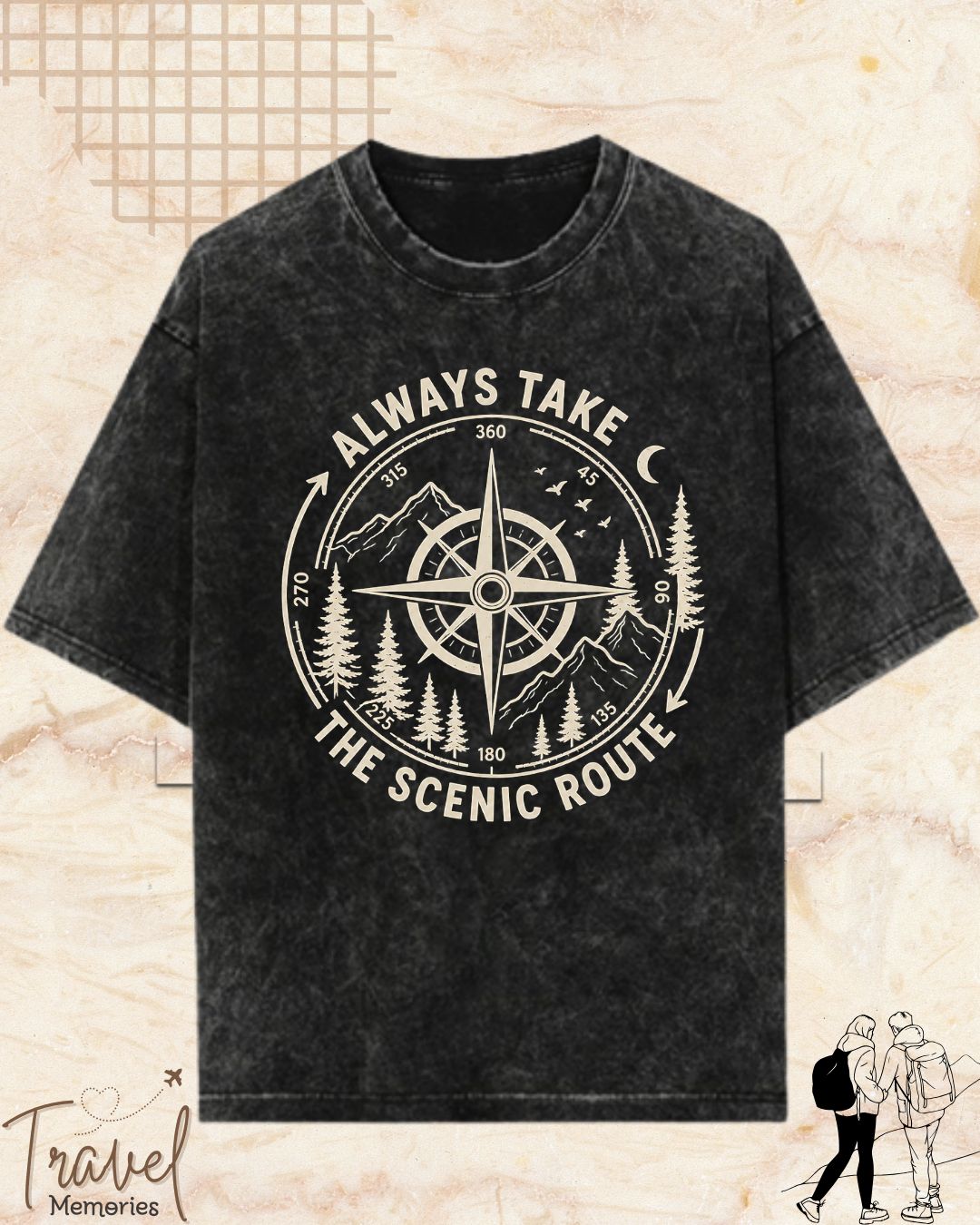 Scenic Route Vintage Adventure Cotton Tshirt