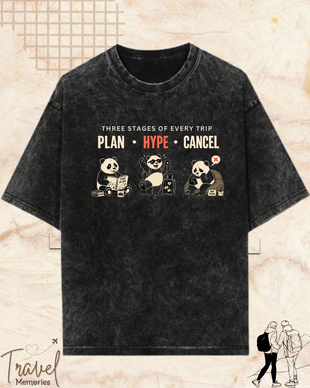 Three Stages of Every Trip Series 2 Travel Cotton Tshirt