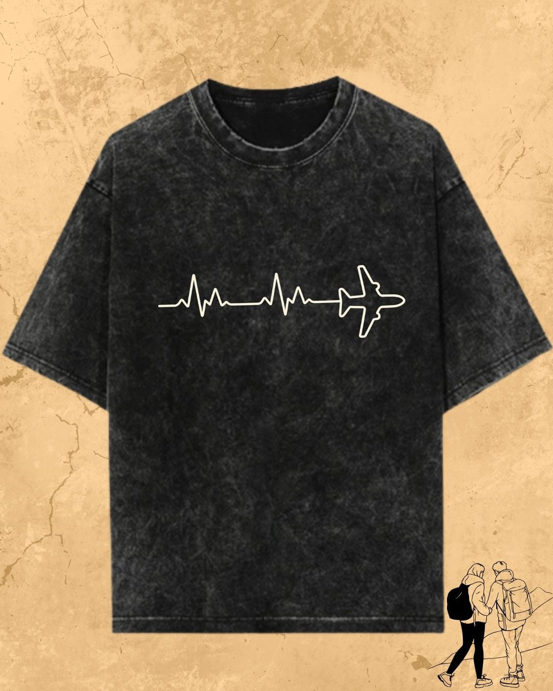 Minimalist Wanderline Travel Cotton Tshirt