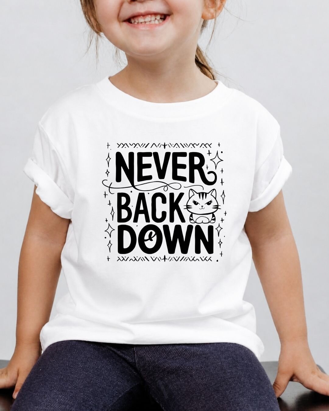 Cute Attitude Cat Kid Cotton Tee