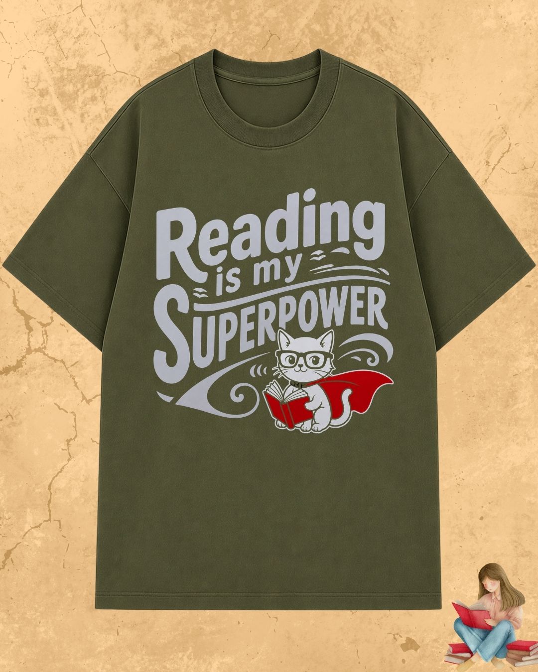 Purrfect Reader Cotton Tshirt