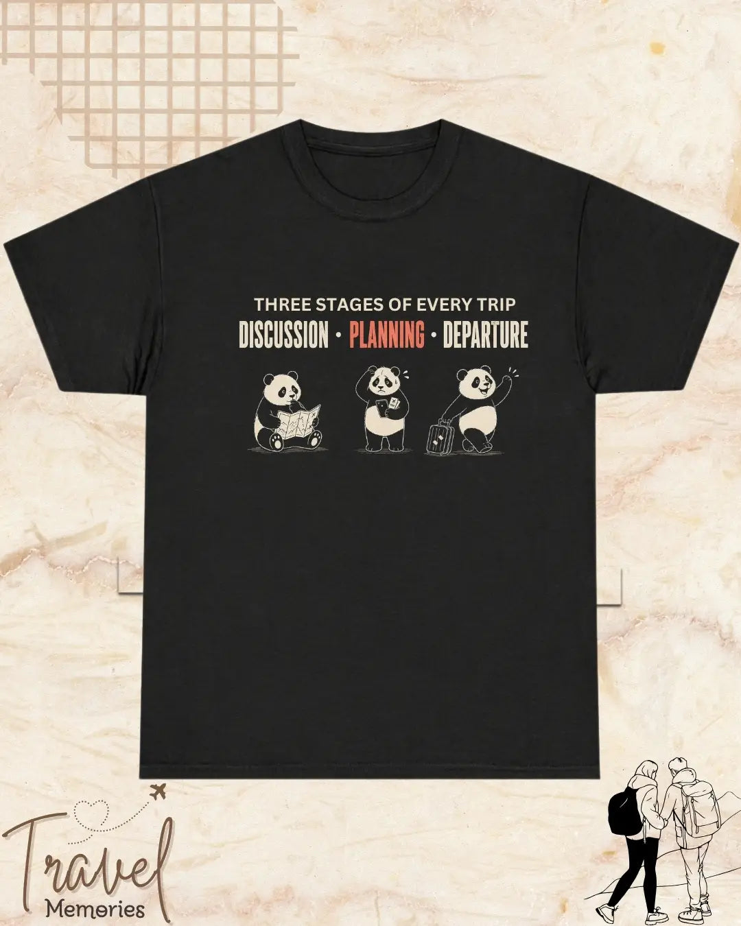 Three Stages of Every Trip Travel Cotton Tshirt Part 2
