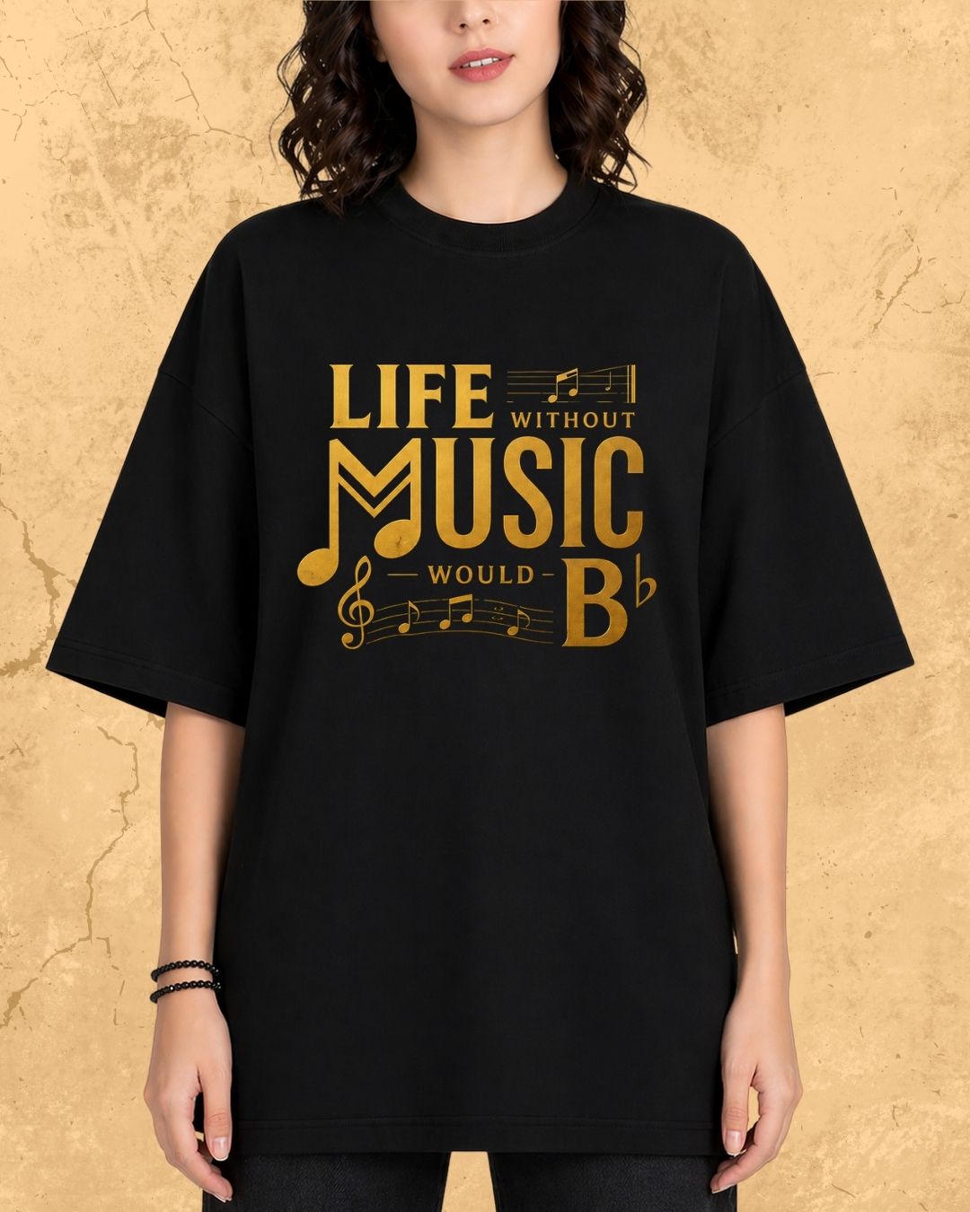 Life Without Music Would B Flat Cotton T-Shirt