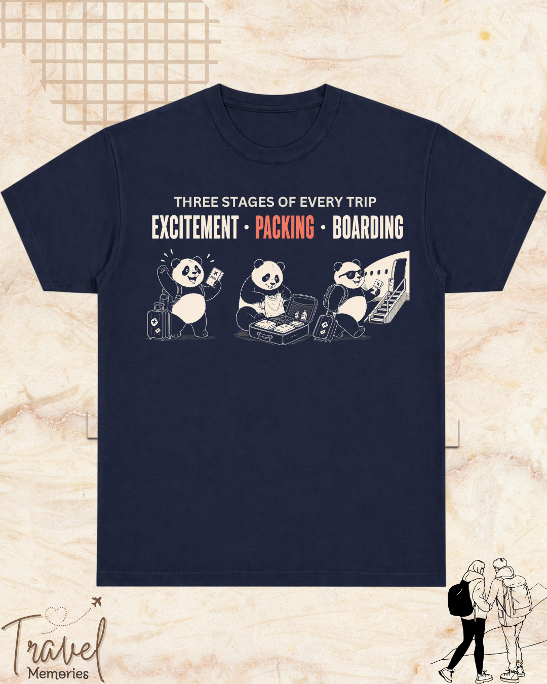 Three Stages of Every Trip Series 1 Travel Cotton Tshirt